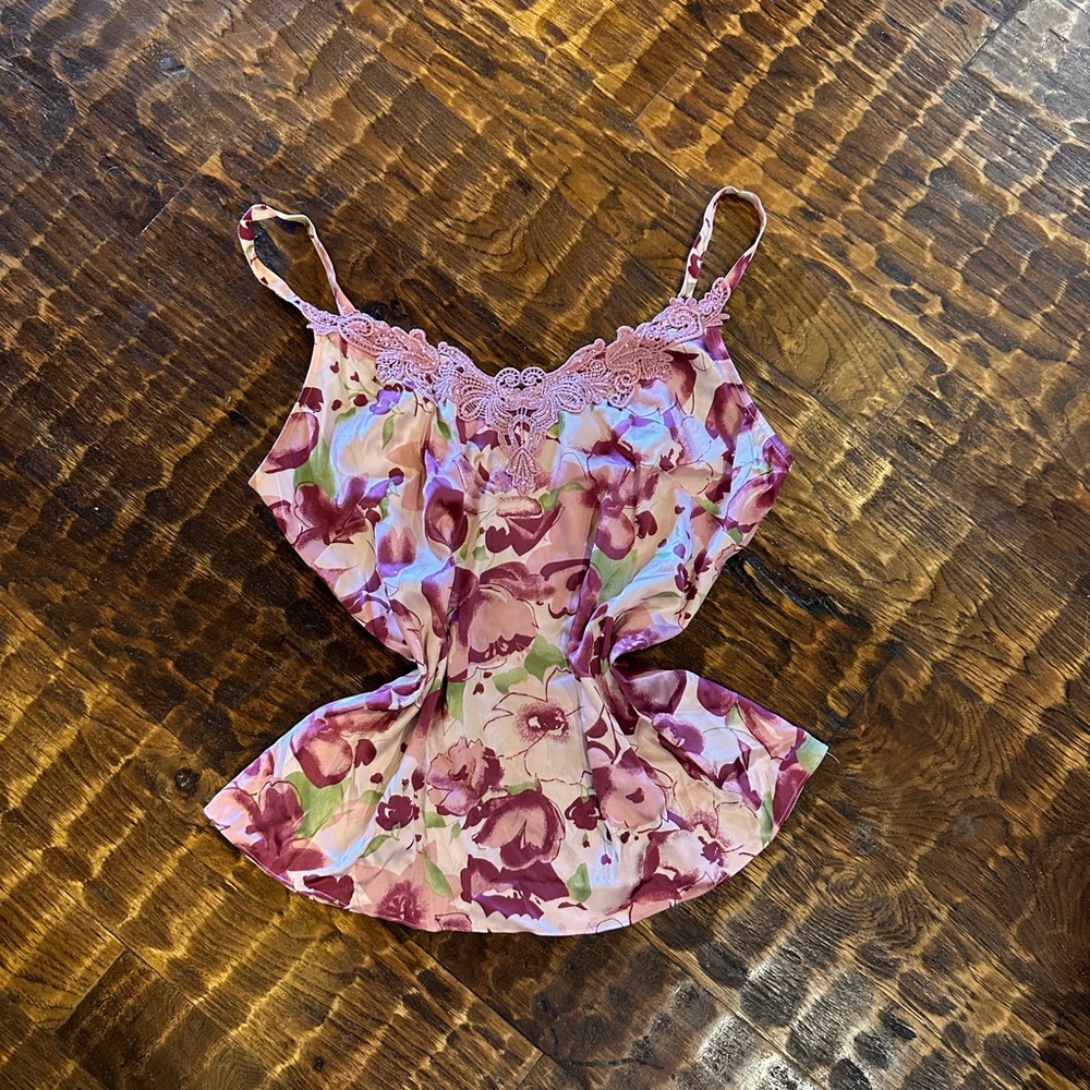 Floral Pink and Purple Camisole Top